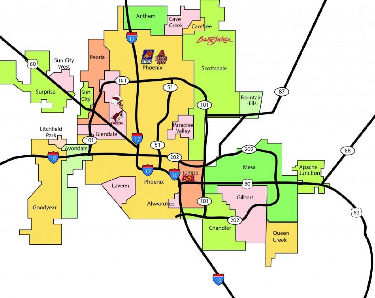 Phoenix površina shema metro