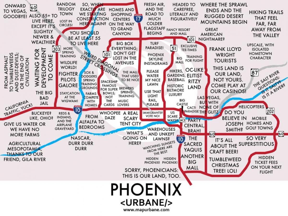 karta Phoenix predgrađu