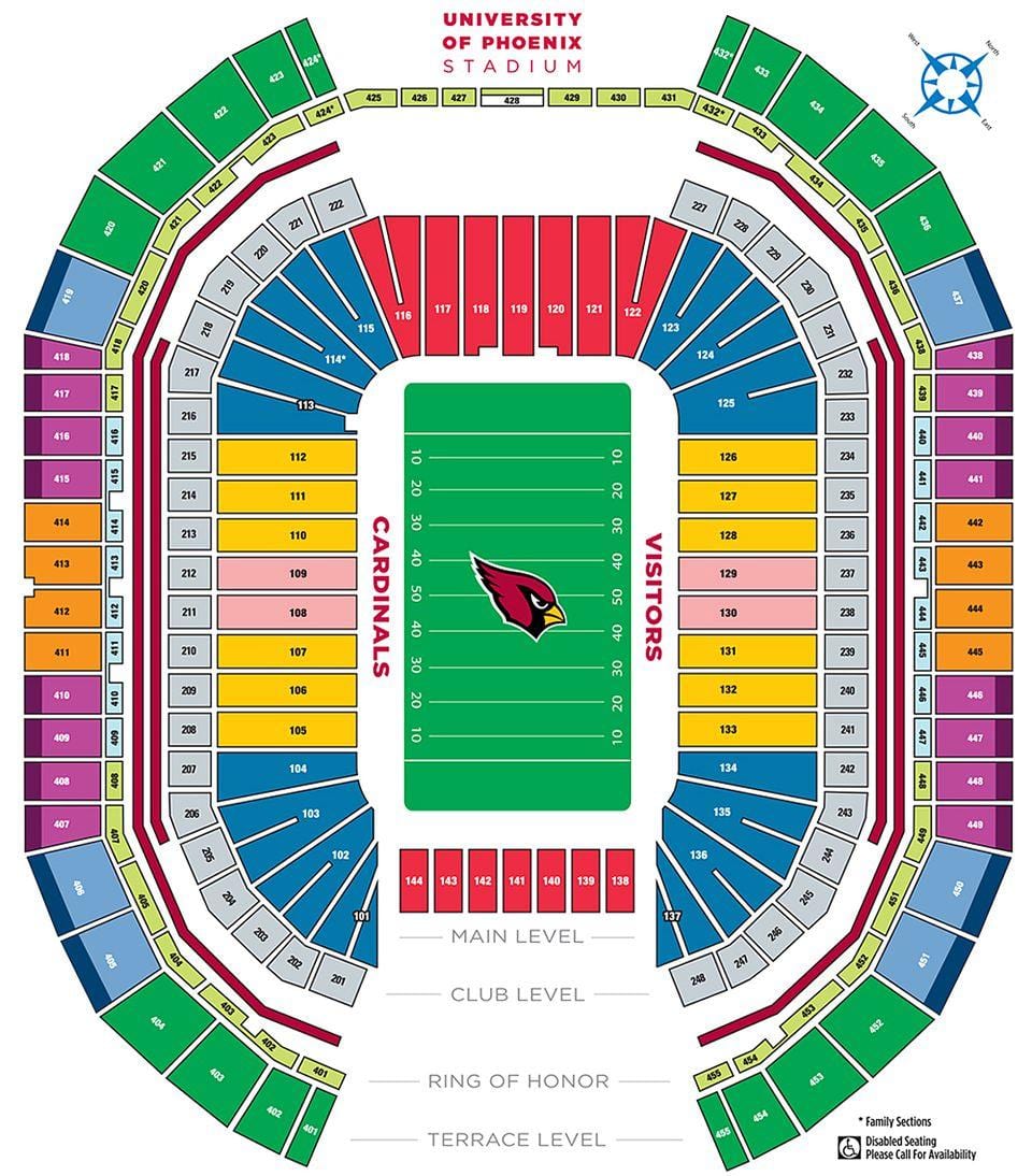 sveučilište Phoenix stadium karti