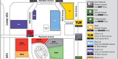 Parkiralište university of Phoenix stadium karti